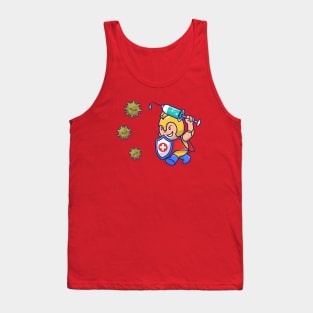 People Fight Corona Virus Cartoon Tank Top